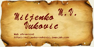 Miljenko Vuković vizit kartica
